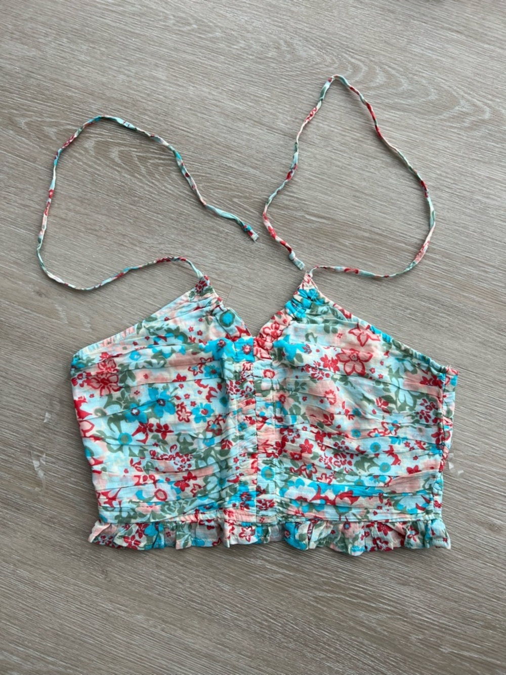 Summer Floral Coachella Festival Tie Neck Beach Cami Women's Medium